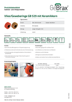 Produktdatenblatt Vlies-Geweberinge GB 529 mit Keramikkorn