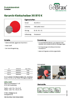 Produktdatenblatt Keramik Klettscheiben XK 870 K