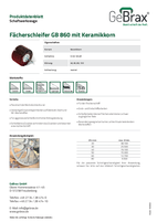 Produktdatenblatt Fächerschleifer GB 860