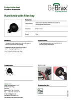 Product data sheet hand knob with Allen key