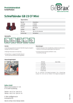 Produktdatenblatt Schleifbänder GB 23 CF Mini