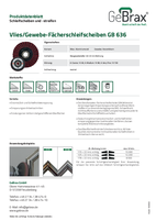 Produktdatenblatt Vlies-Kombi-Scheibe GB 636