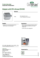Product data sheet adapter with M14-thread ZB 300