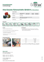 Produktdatenblatt Vlies-Gewebe-Fächerschleifer GB 820 K