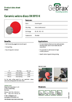 Product data sheet ceramic velcro discs XK 870 K