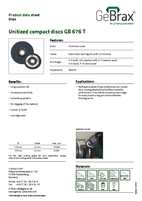 Product data sheet Unitized compact discs GB 676 T
