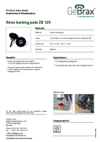 Product data sheet Roloc backing pads ZB 120
