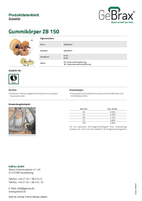 Produktdatenblatt Gummikörper ZB 150