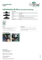 Produktdatenblatt Haftstützteller Kunststoff ZB 330