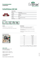 Produktdatenblatt Schleifhülsen GB 340